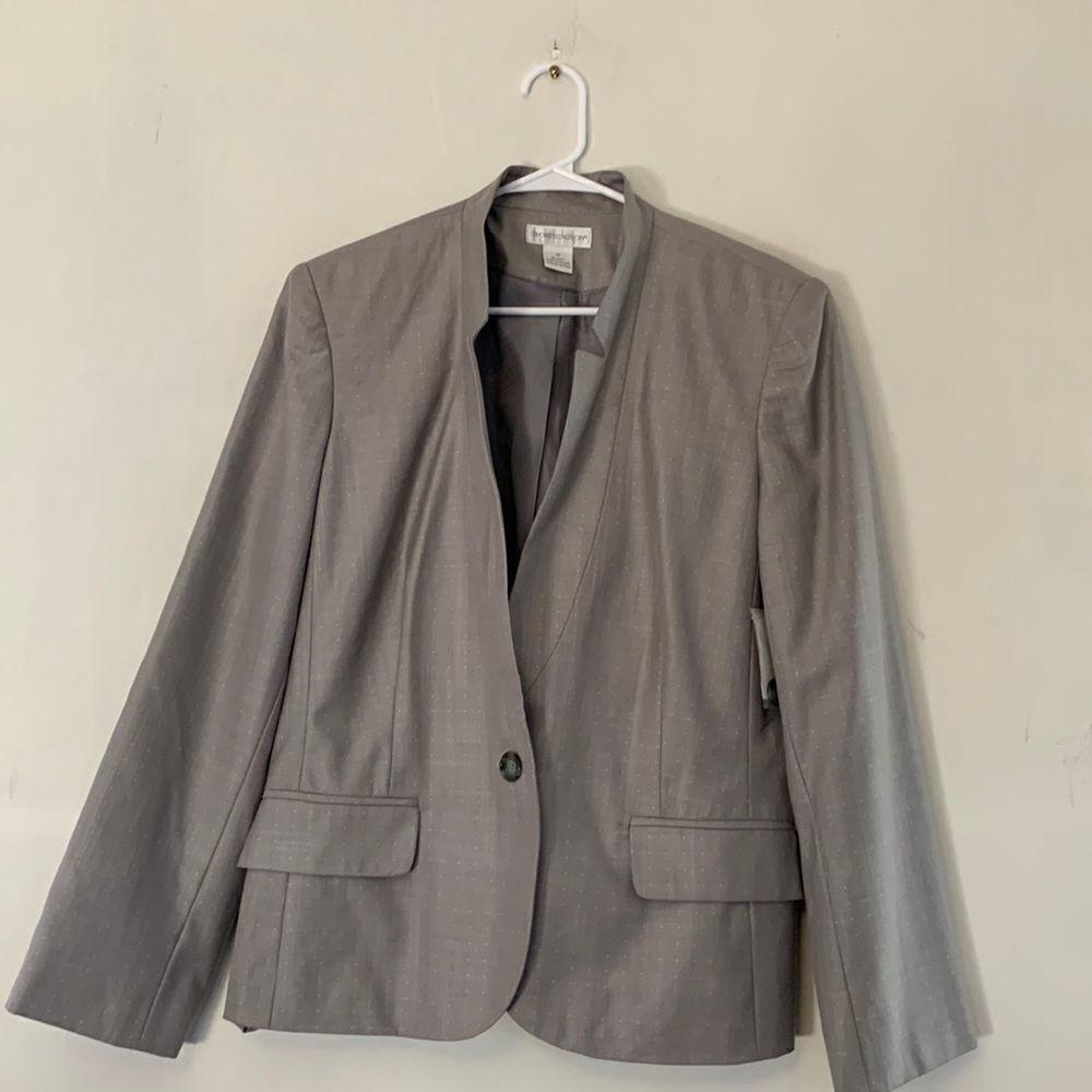 Worthington Gray White Dot Button Suit Jacket Size 16 Nwt